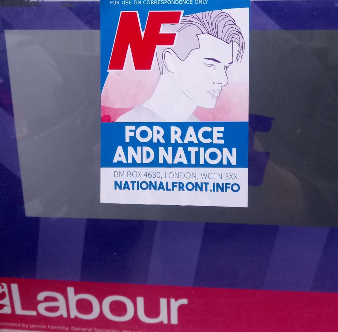 The National Front poster was slapped on a window at the home of aspiring Labour MP Rebecca Gordon-Nesbitt (5735116)