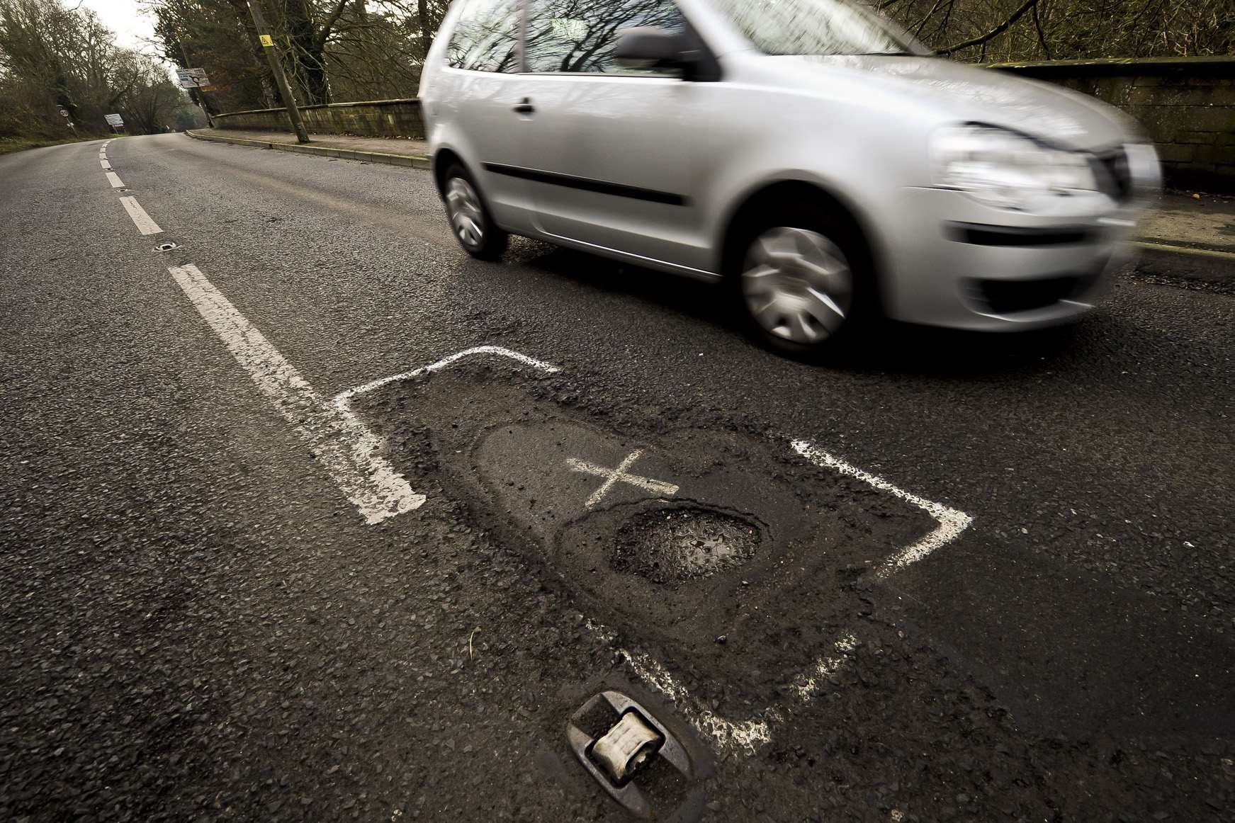 A road pothole