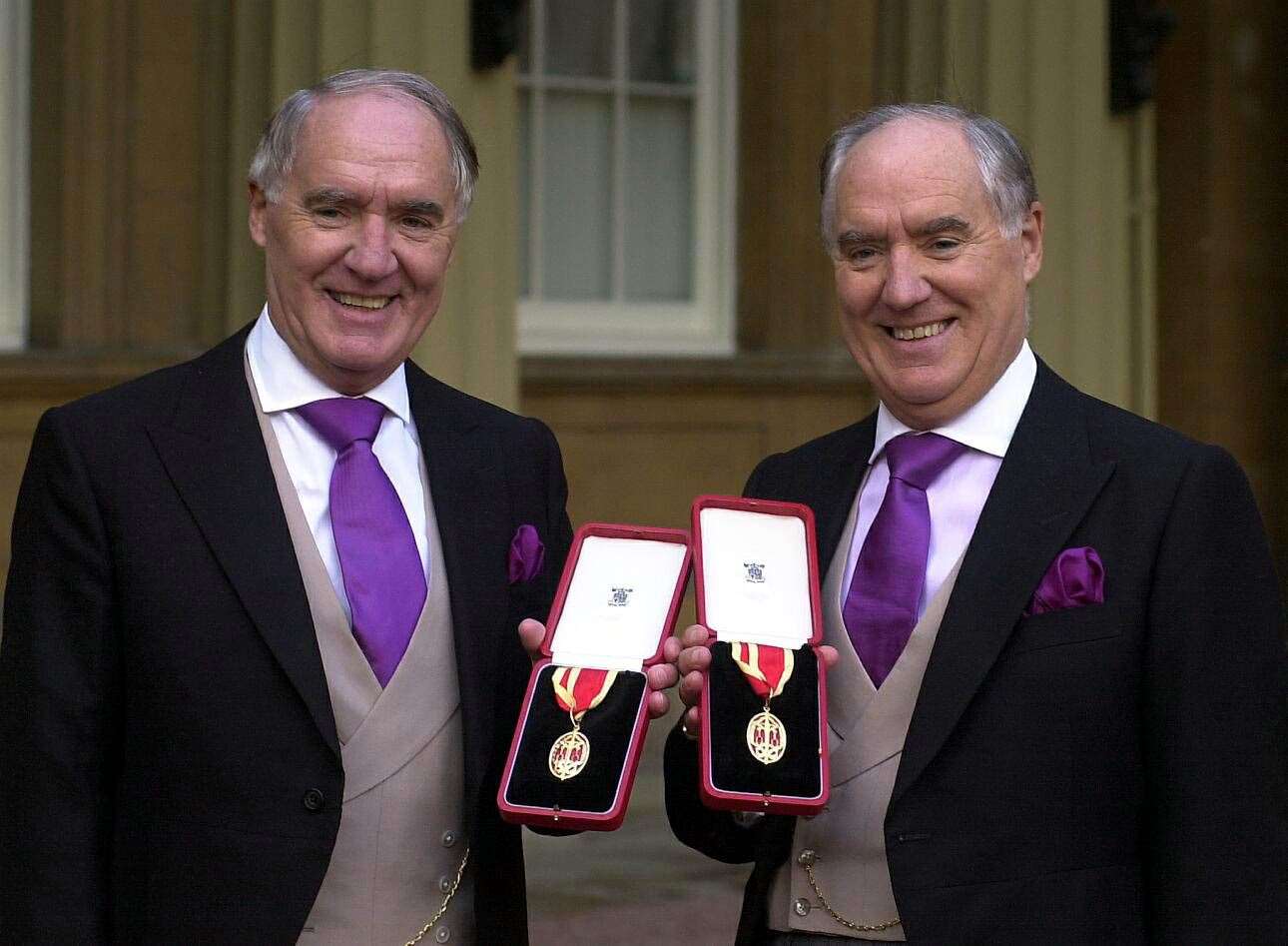 Sir David and Sir Frederick Barclay after receiving their knighthoods (Michael Stephens/PA)