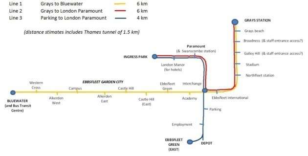 The plan for the tram route