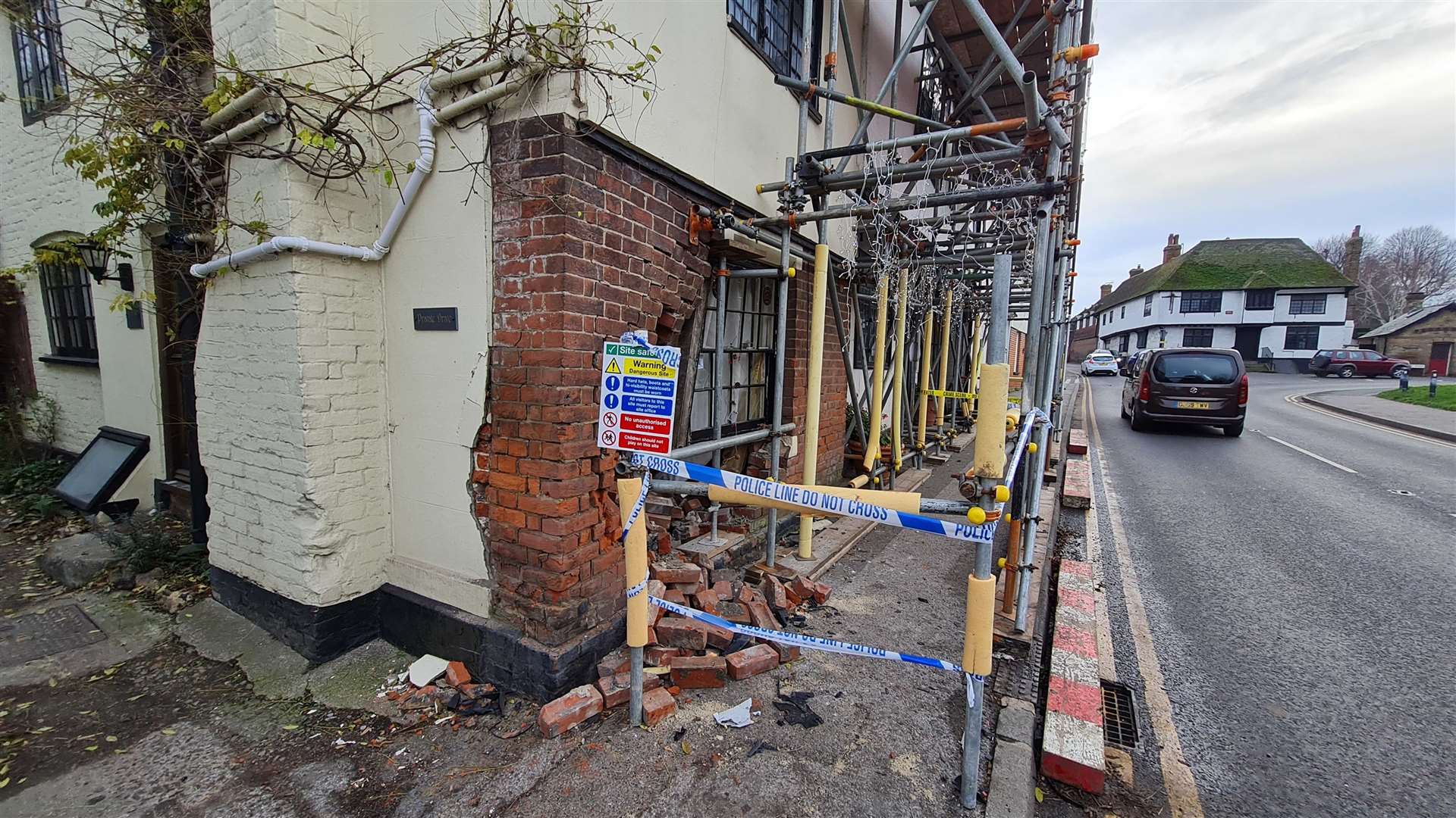 The damaged cottage in Wingham