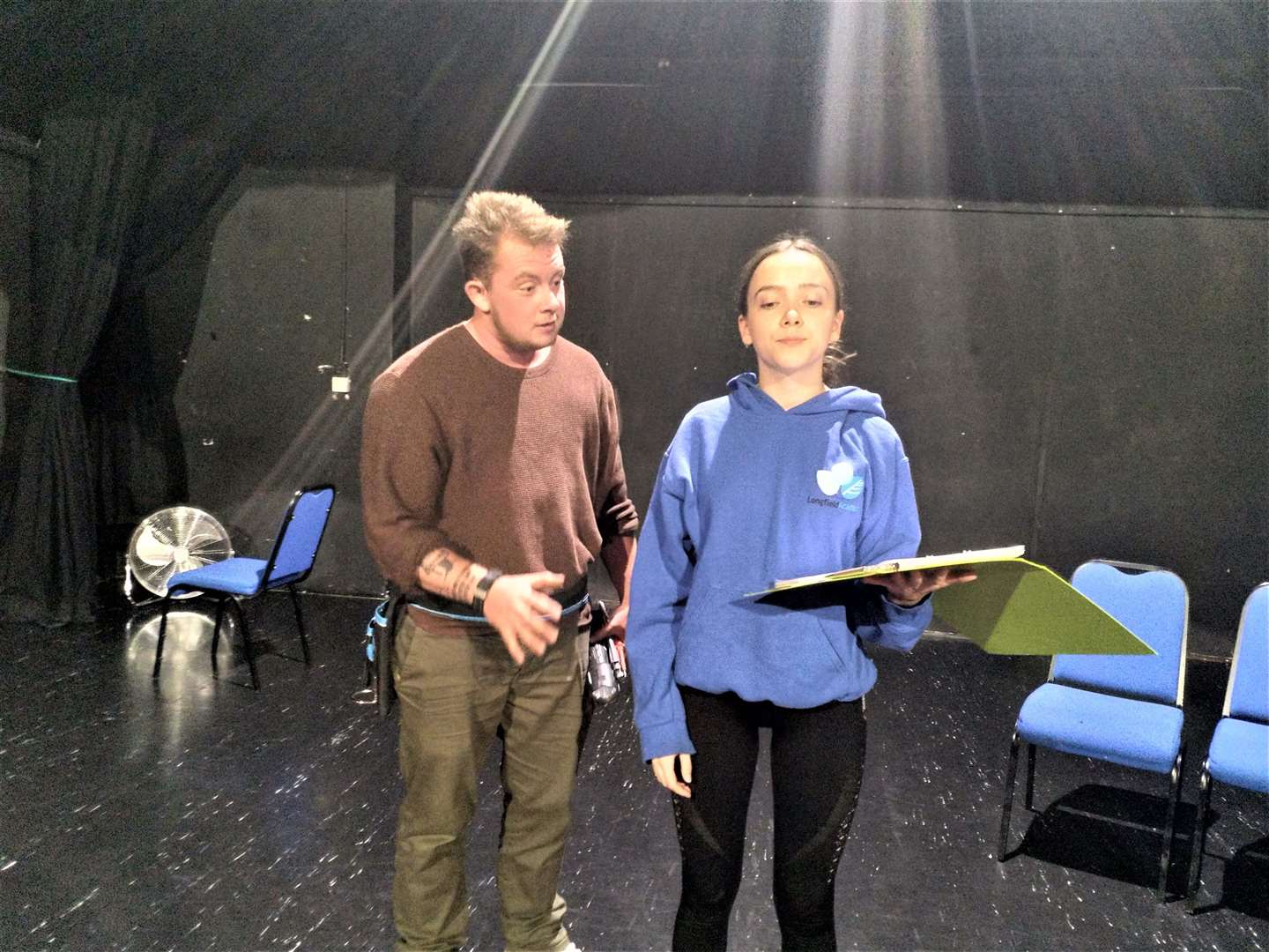 Peter Garner and Anja Cilia rehearse All Clear which will be performed at The Avenue Theatre, Sittingbourne