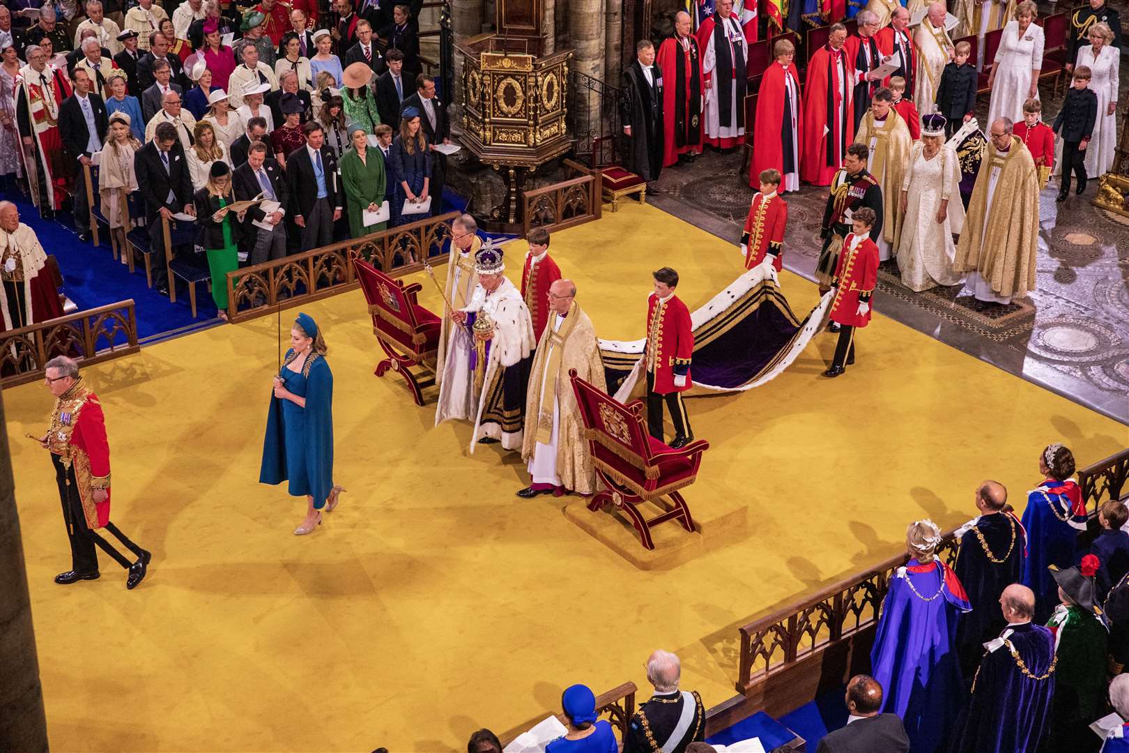 The Jewelled Sword of Offering was carried for the rest of the coronation ceremony (Gary Calton/The Observer/PA)