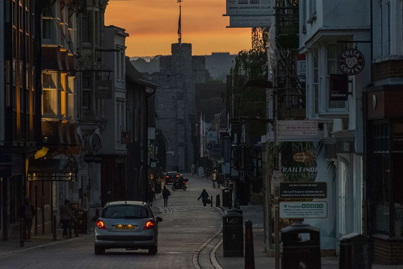 Sunset in Canterbury city centre during lockdown. Picture: Jo Court
