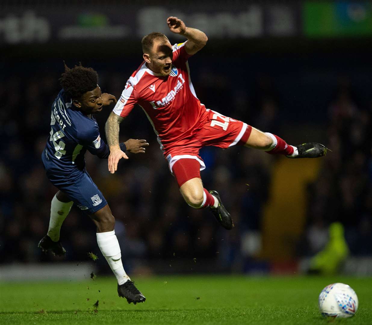 Barry Fuller is challenged by Southend United's Terrell Egbri Picture: Ady Kerry