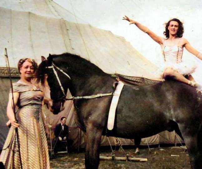 Paulo's Circus owner Kenny Darnell Junior's granny Paulo, left, and 'Nanny Mac' pictured in Finland during the 1950s. Picture: Paulo's Circus