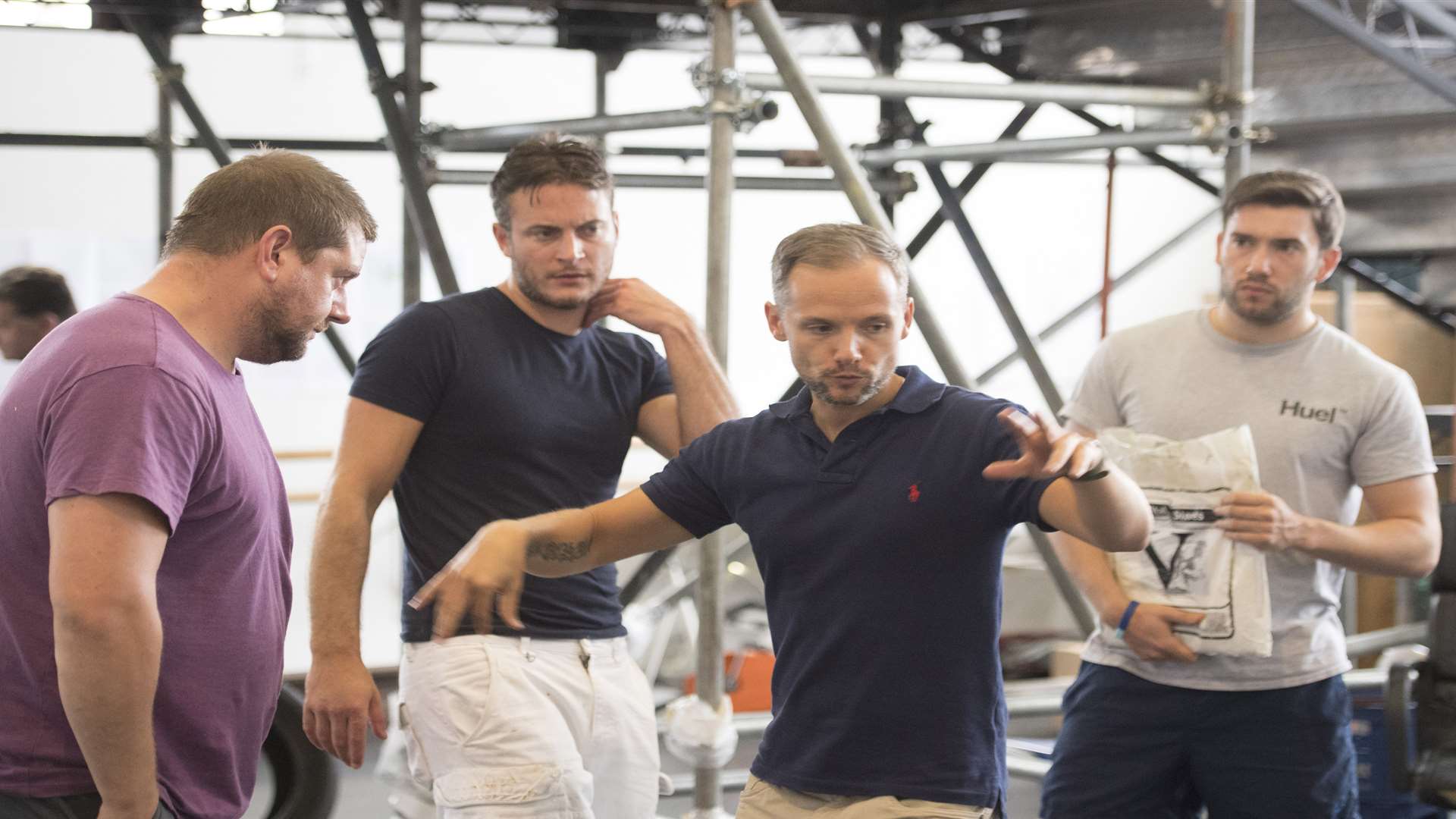 Director Jack Ryder in rehearsals of The Full Monty