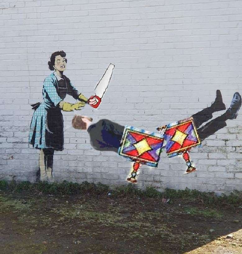 Abracadabra, the Banksy is fixed. Credit: danarchist/Reddit