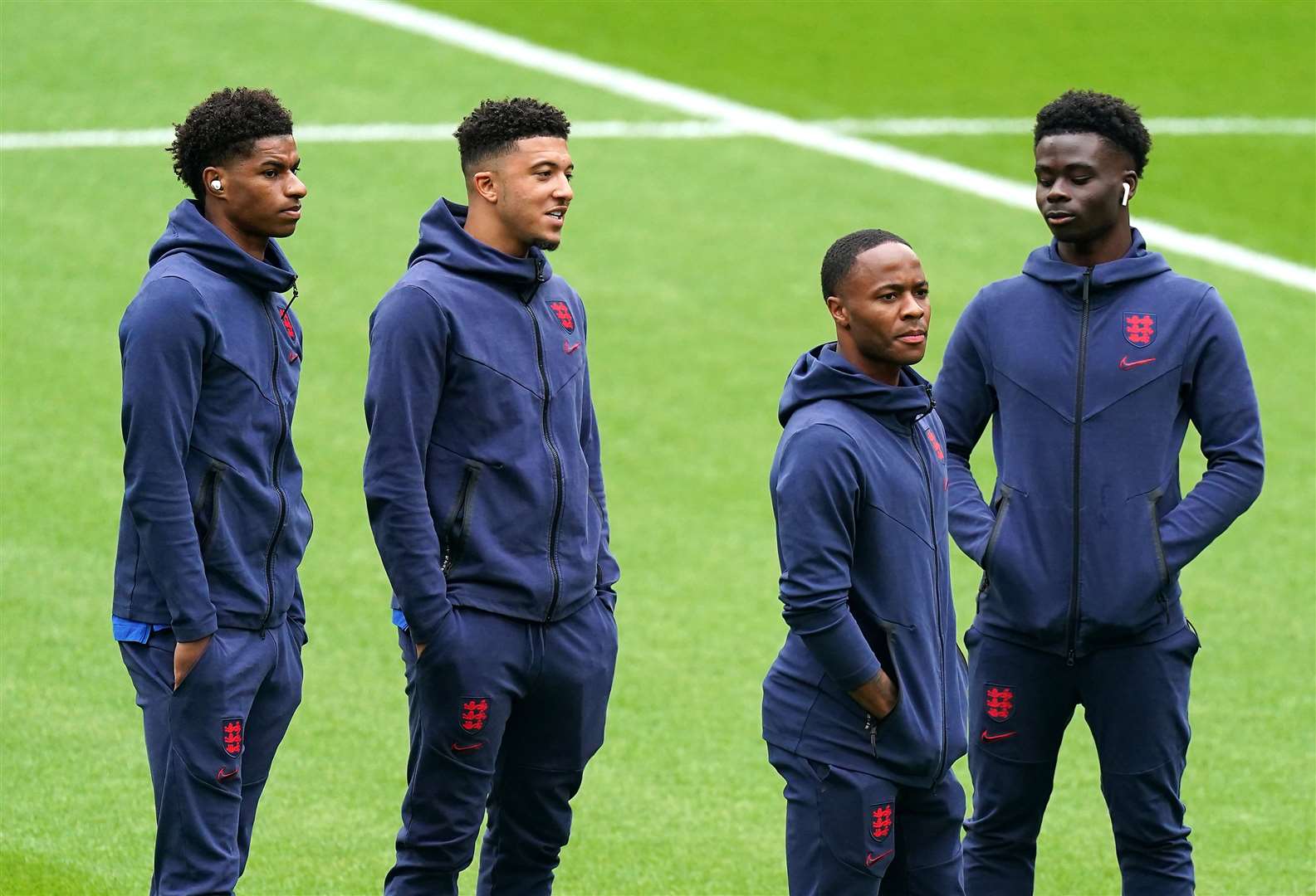 Marcus Rashford, Jadon Sancho, Raheem Sterling, and Bukayo Saka (Mike Egerton/PA)