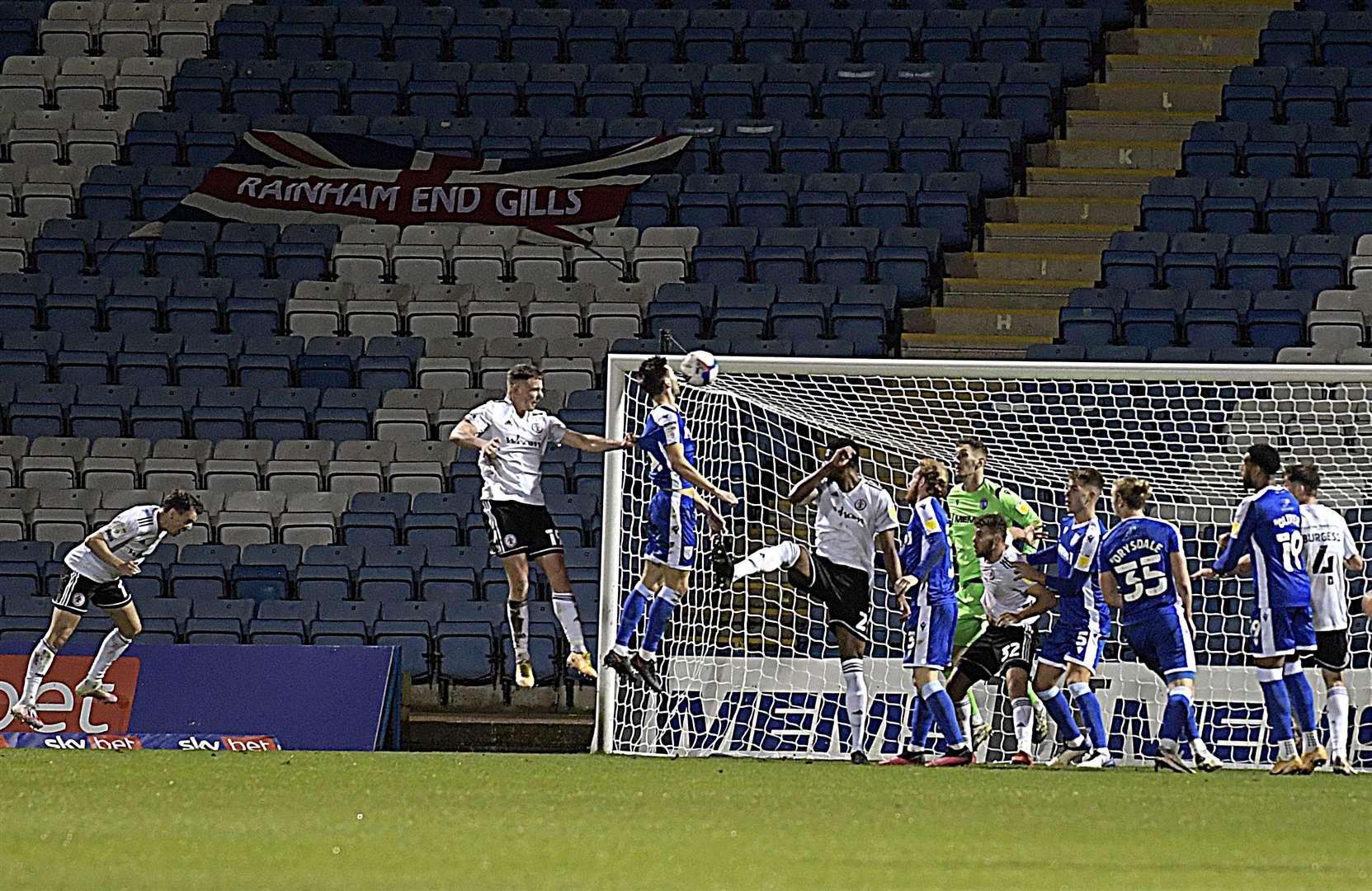 Accrington Stanley attack the Rainham End Picture: Barry Goodwin