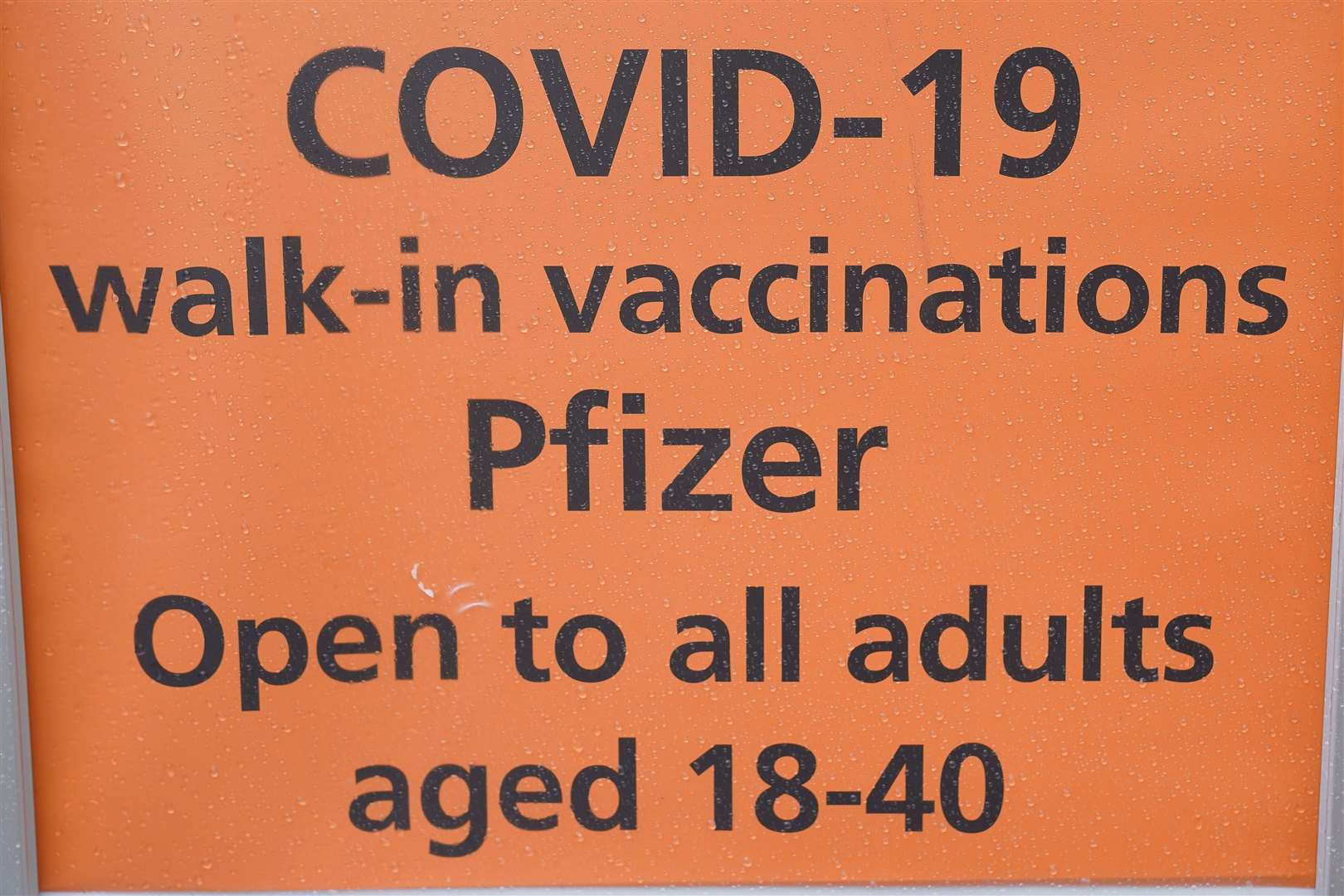 A sign outside a UK nightclub vaccine centre (Jacob King/PA)