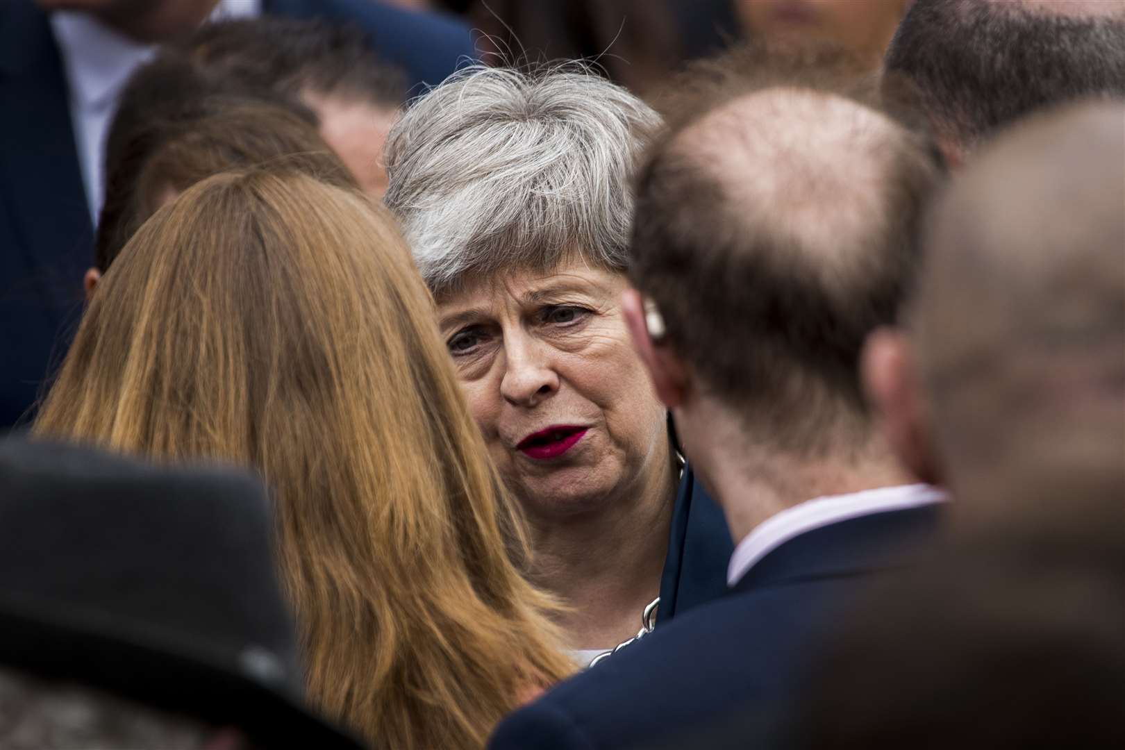 Then-prime minister Theresa May attended the funeral (Liam McBurney/PA)