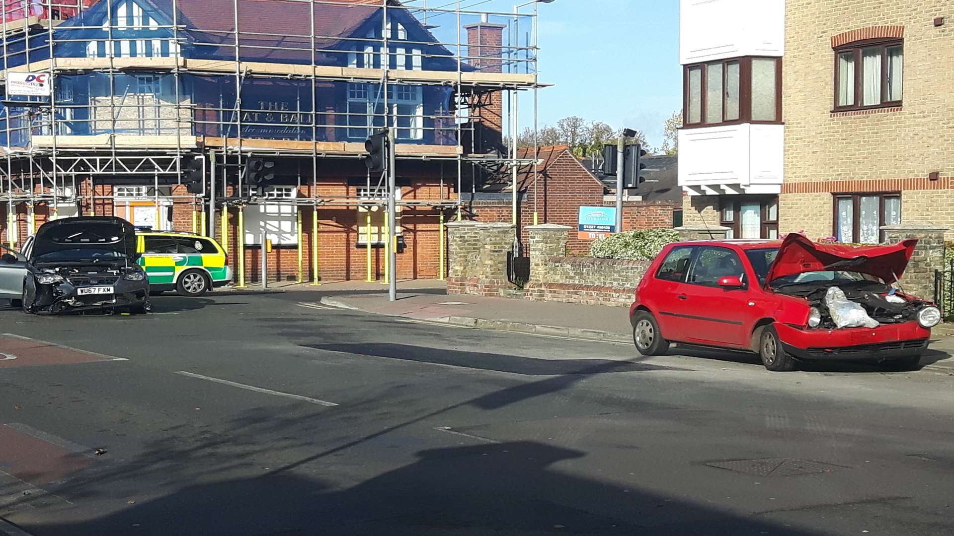 Crash in Old Over Road, Canterbury