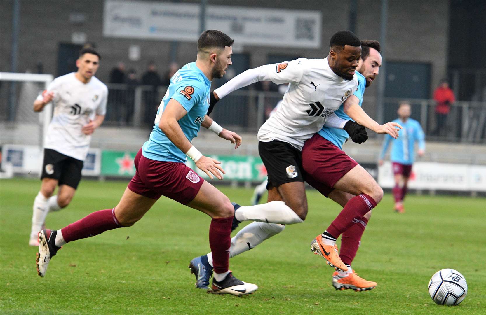 Kalvin Kalala breaks through the Weymouth defence. Picture: Barry Goodwin (54285220)