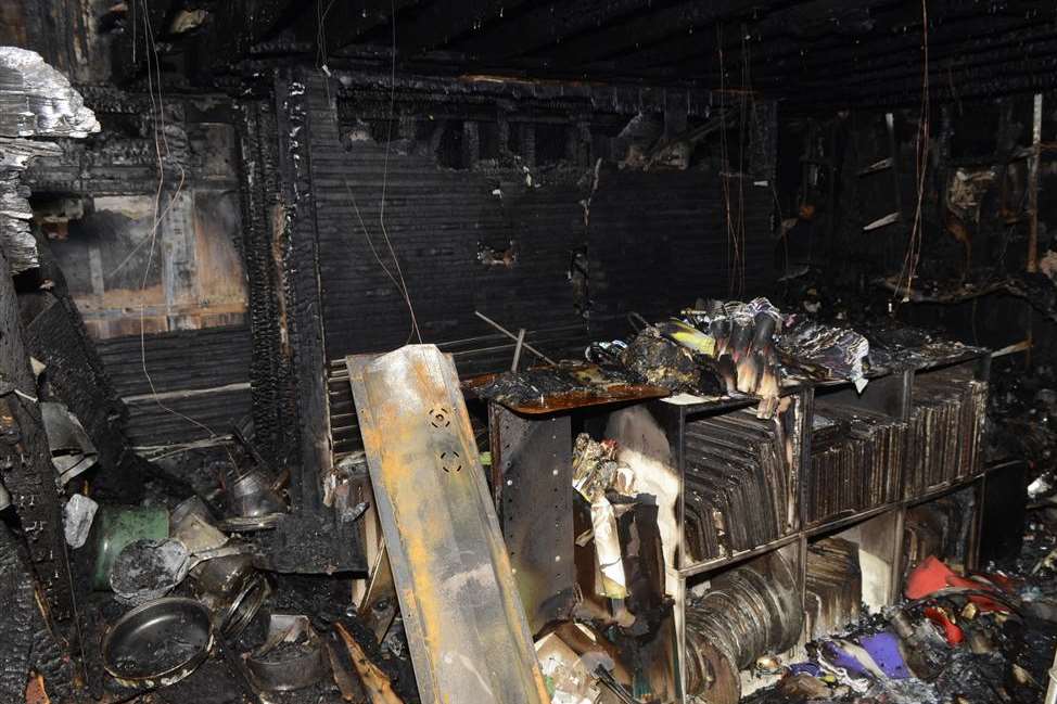 Damaged stock and equipment in Webbs of Tenterden