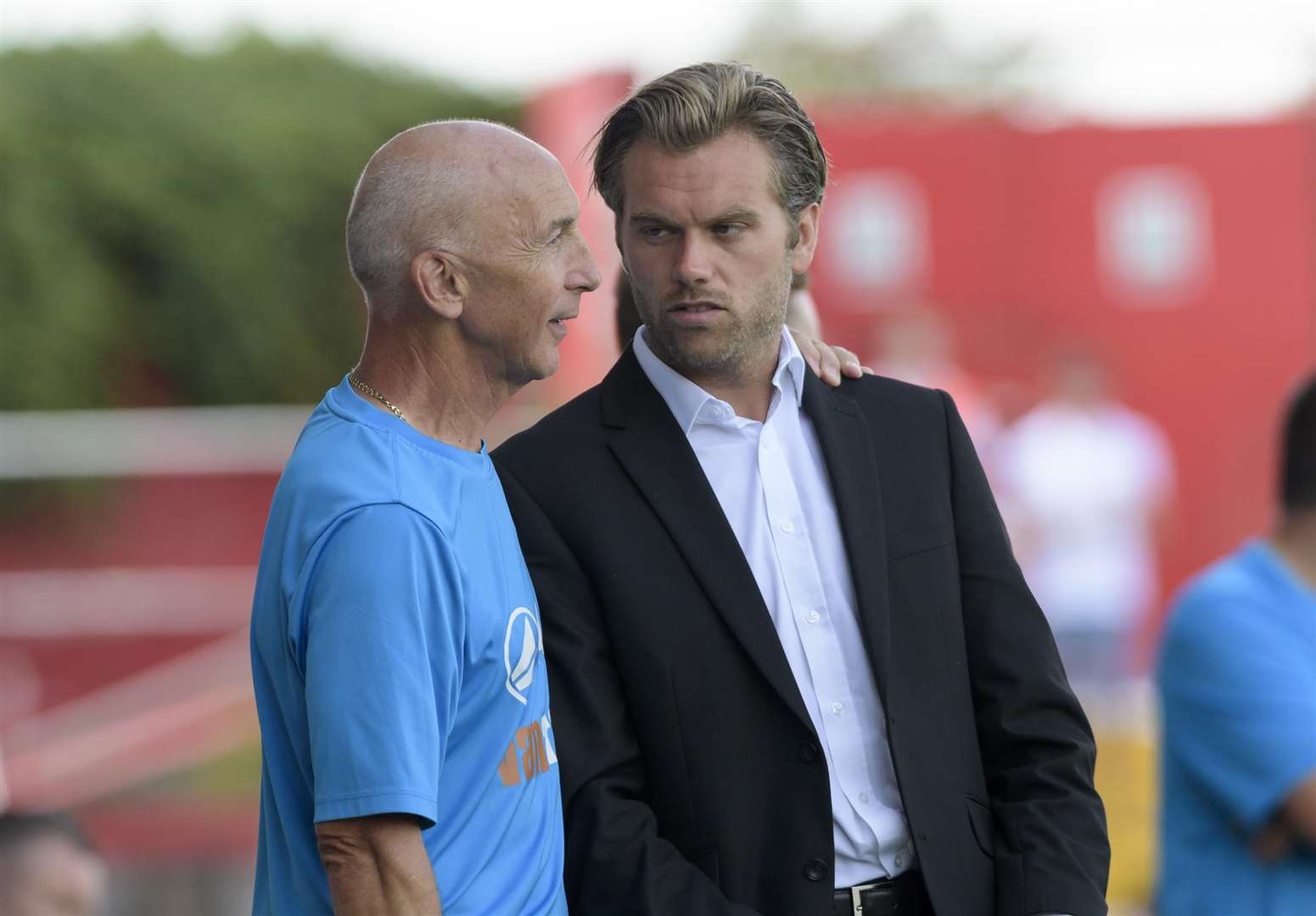 Ebbsfleet boss Daryl McMahon (right) with assistant Steve Gritt Picture: Andy Payton