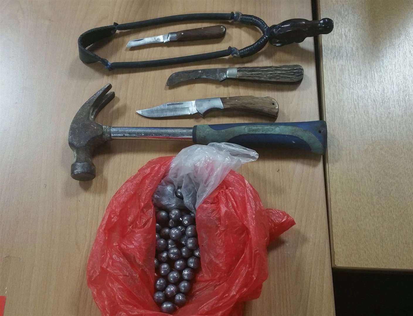 Kent Police seized a number of offensive weapons (22301127)