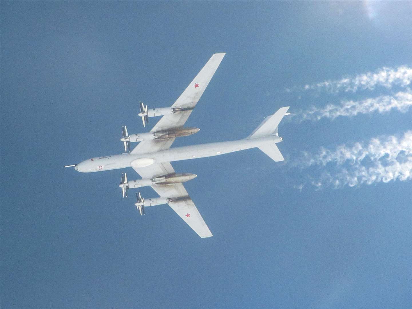 The planes were shadowed by typhoons (RAF Lossiemouth/PA)