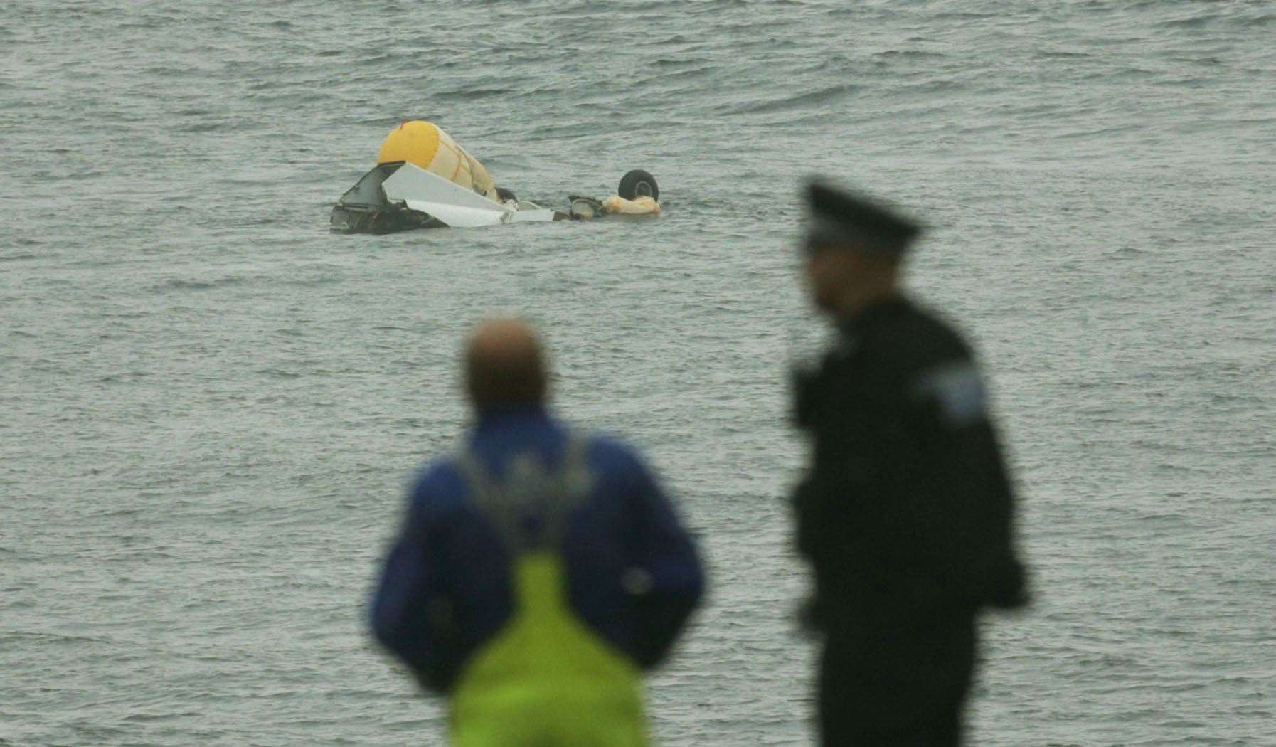 The wreckage of the Super Puma L2 helicopter (Danny Lawson/PA)