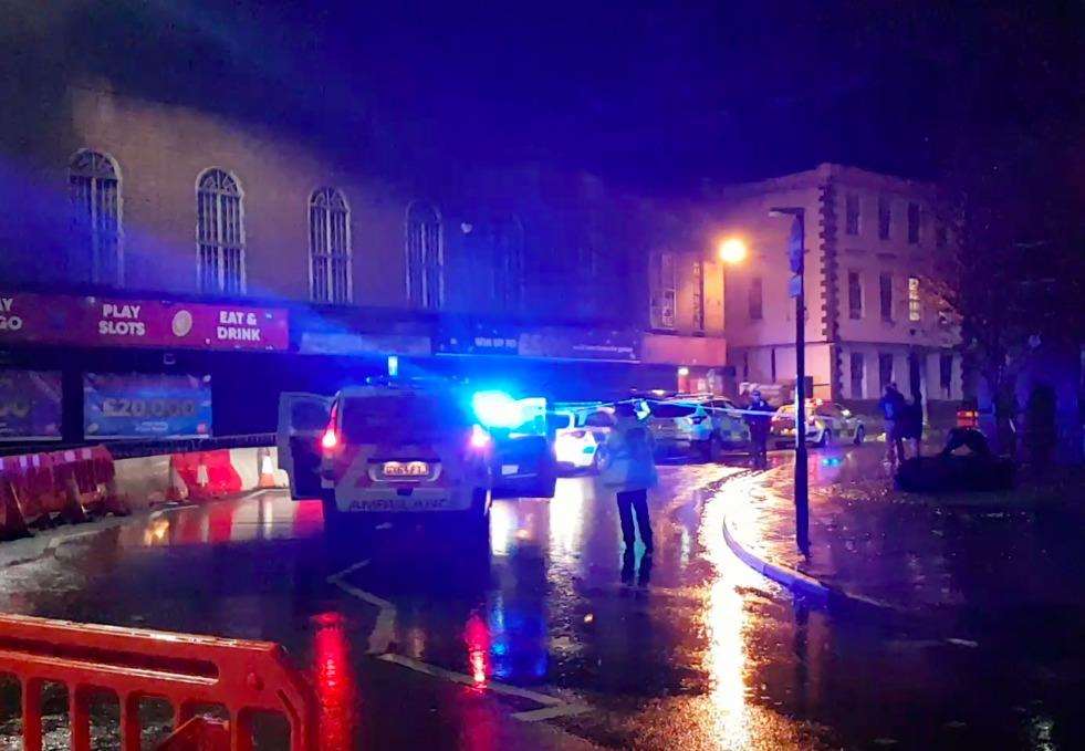 Police sealed off Palace Avenue and the bottom of Lower Stone Street (5326779)