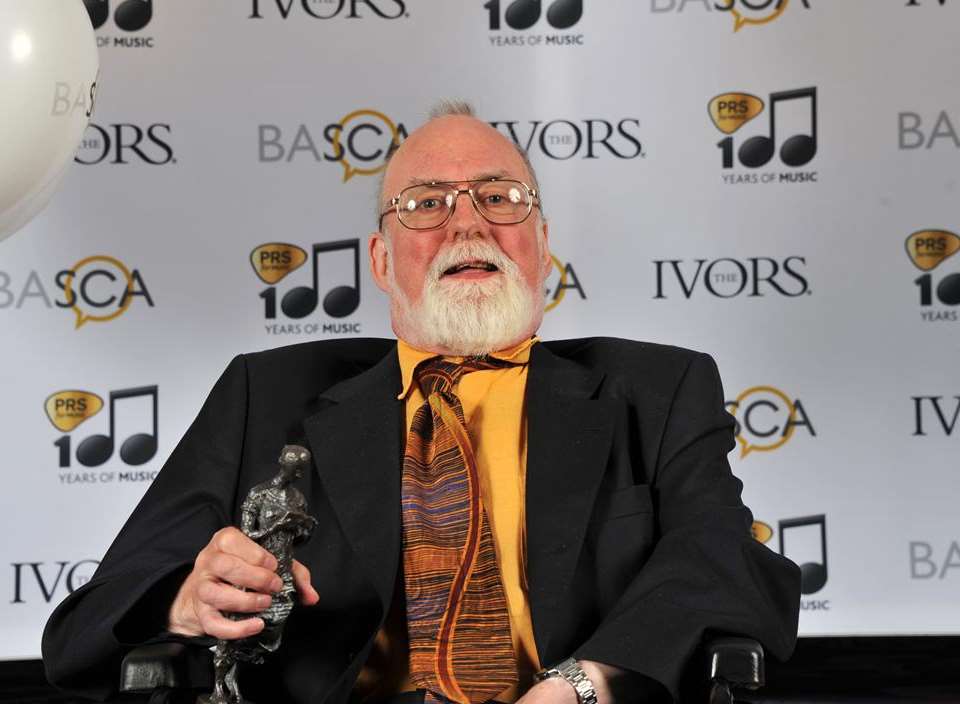 Musician John McCabe accepting his Ivor award