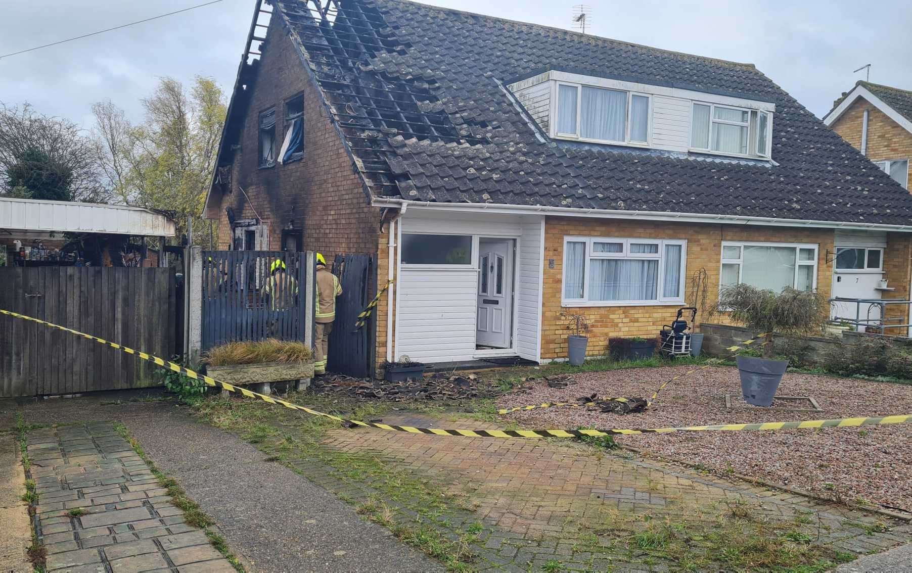 Severe damage has been caused to the chalet bungalow in The Warren, Whitstable