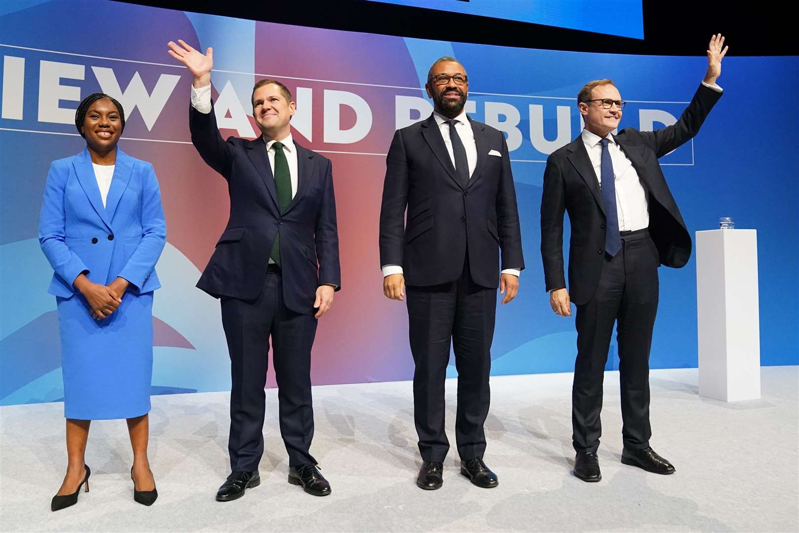 Kemi Badenoch became the Conservative Party’s leader last year after she saw off competition from, left to right, Robert Jenrick, James Cleverly and Tom Tugendhat (Stefan Rousseau/PA)