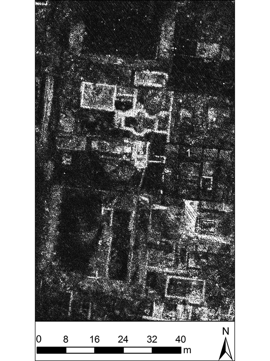 A ground penetrating radar image of the Roman city of Falerii Novi, Italy, by the University of Cambridge and Ghent University in Belgium (L Verdonck/PA)