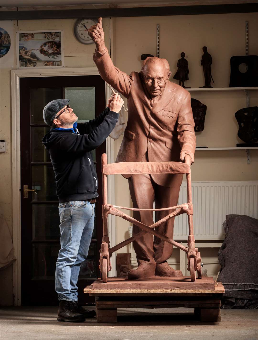 Sculptor Andrian Melka hopes the statue will inspire patients at Leeds Chapel Allerton Hospital (Danny Lawson/PA)