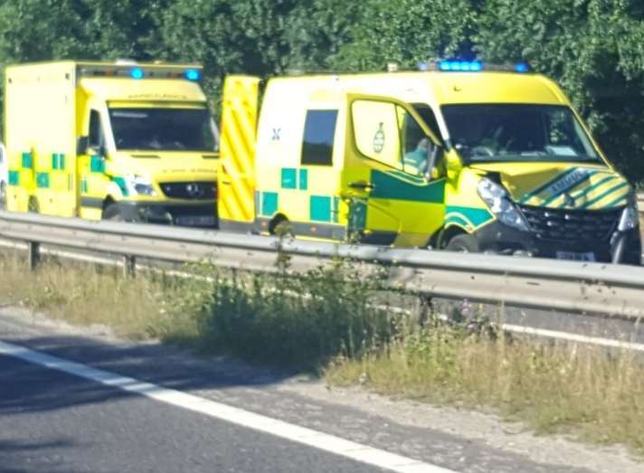 Delays after ambulance crash on A2070 Bad Munstereifel Road in Ashford ...