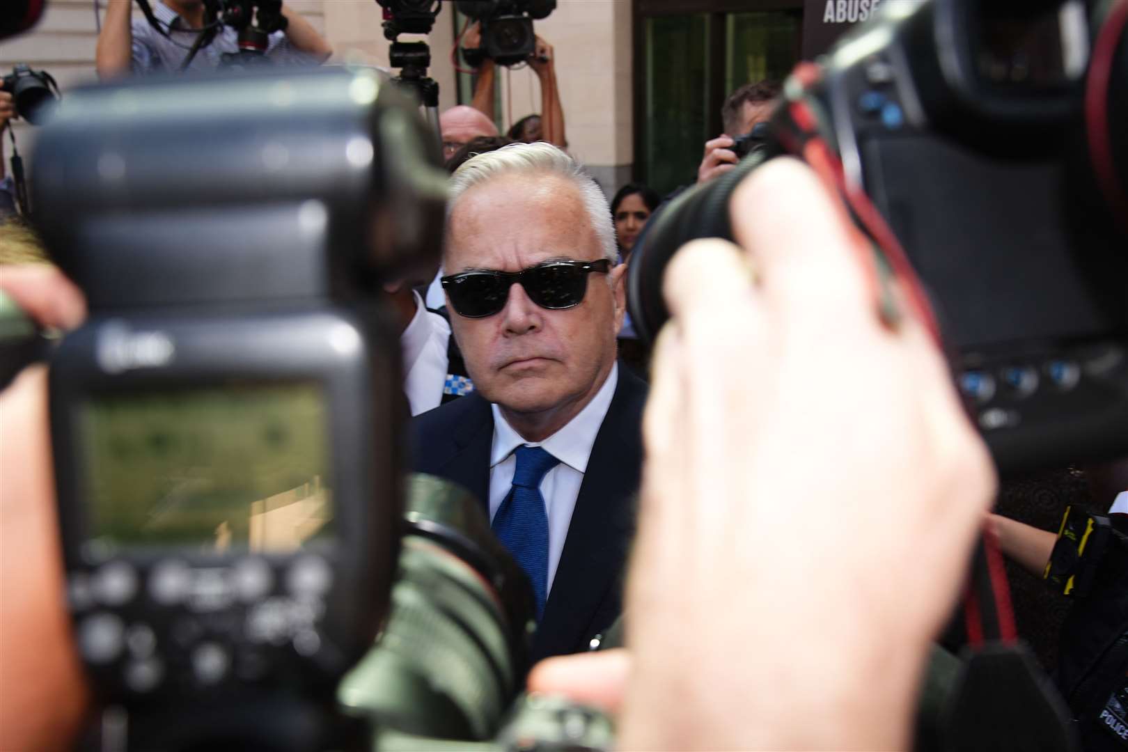 Huw Edwards leaving Westminster Magistrates’ Court earlier this year (Aaron Chown/PA)