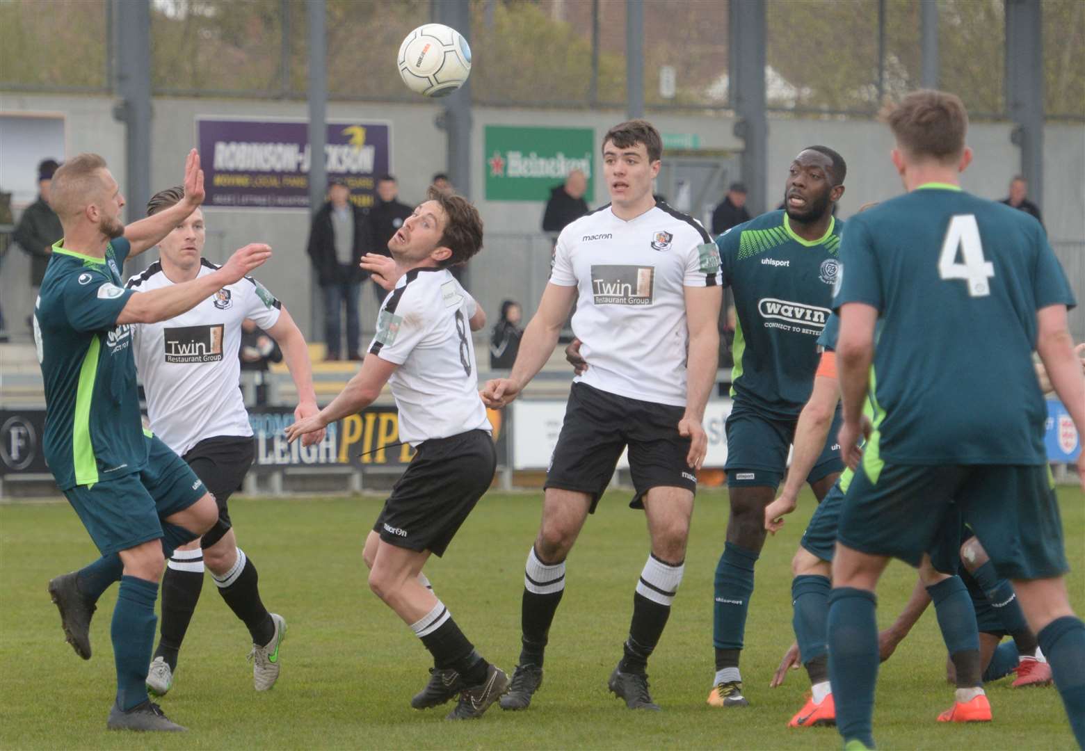 Dartford's Lee Noble in the thick of the action on Saturday. Picture: Chris Davey