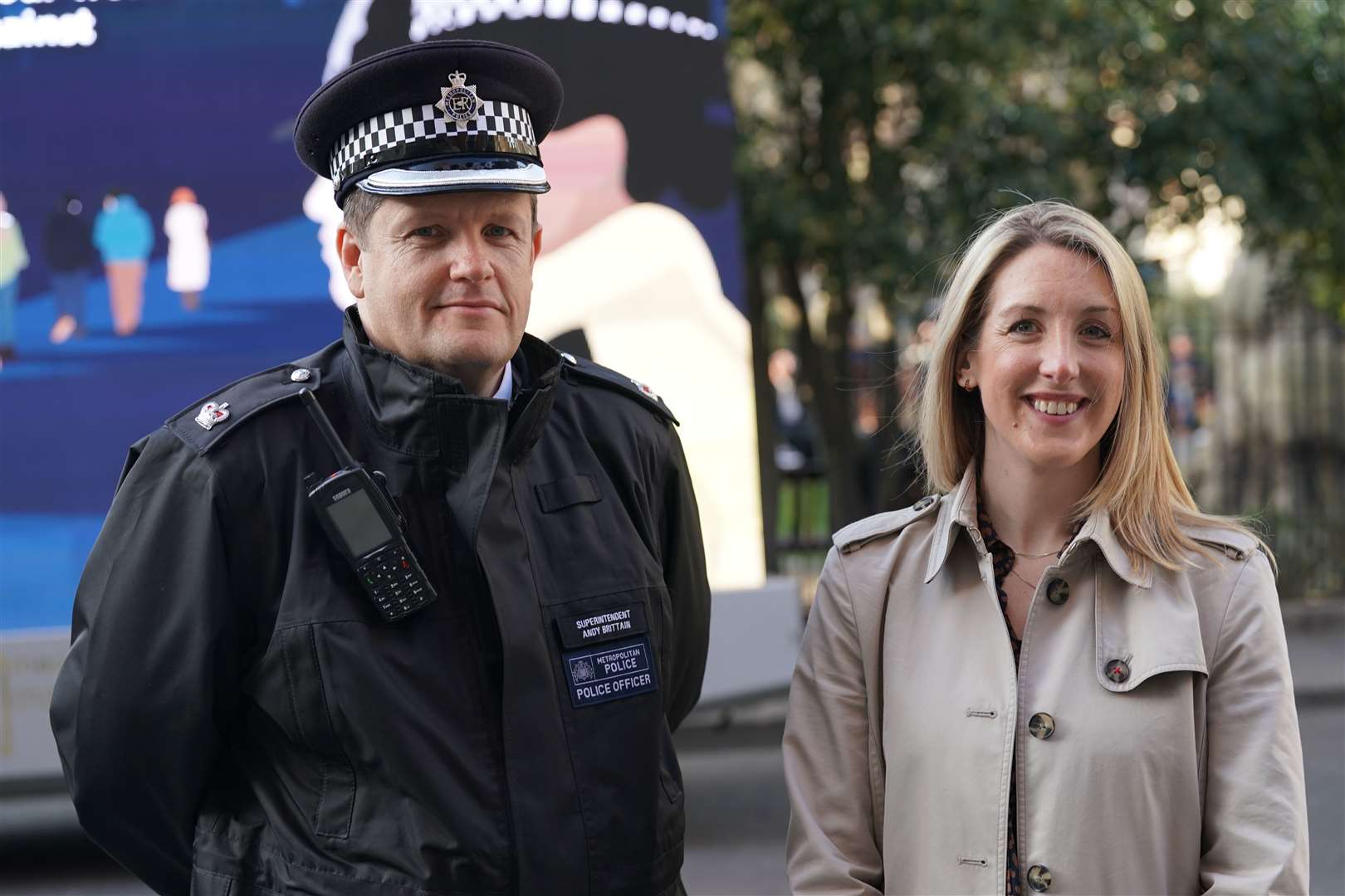 Superintendent Andy Brittain (left) and detective superintendent Brittany Clarke, who is from the Violent Crime Task Force (Danielle Desouza/PA)