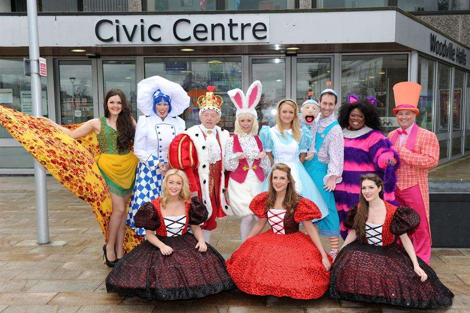 The cast of Alice in Wonderland