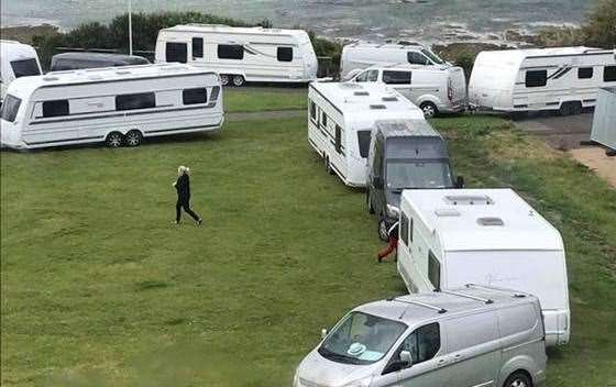 Travellers pitched up near Ethelbert Crescent in Cliftonville earlier this year