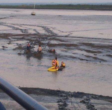 Four people rescued from mud near Hoo