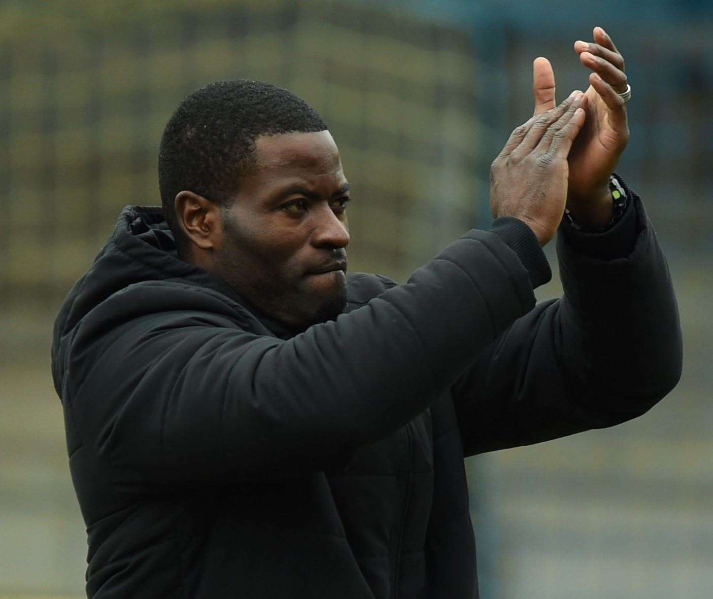 Maidstone United manager George Elokobi. Picture: Steve Terrell