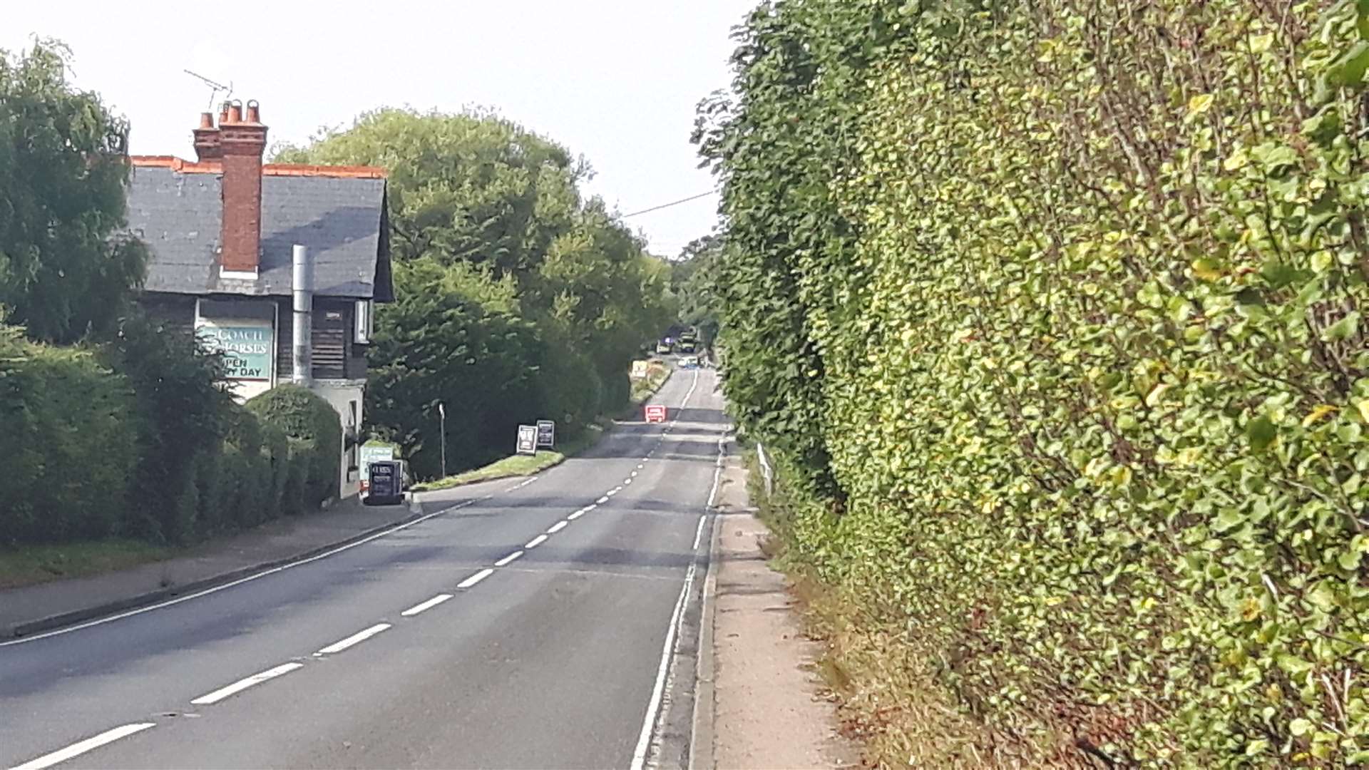 Paramedics, police and air ambulance at the scene