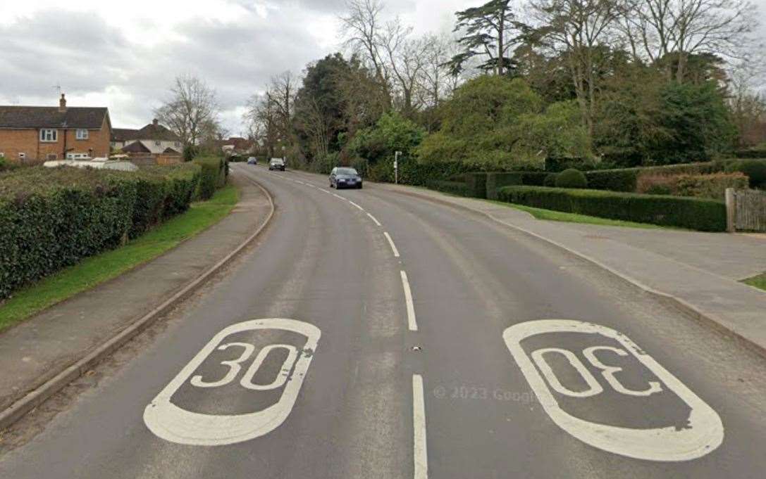 The A28 Tenterden Road in Rolvenden was closed after a multi-vehicle crash. Picture: Google