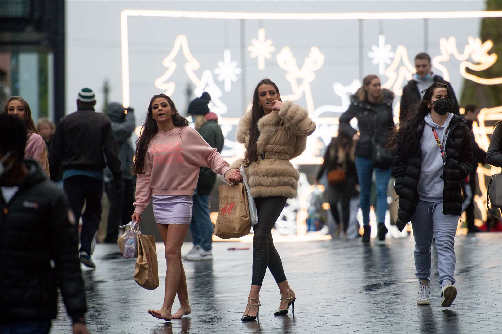 Shoppers in Birmingham city centre (Jacob King/PA)