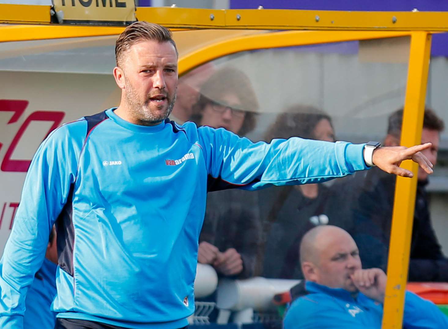 Paul Booth, left, watches from the dugout on Saturday Picture: Matthew Walker