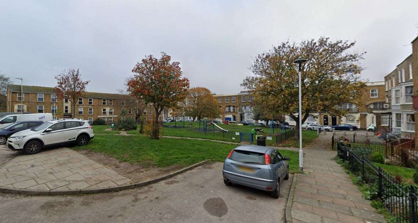 The reported incident happened in La Belle Alliance Square in Ramsgate. Picture: Google