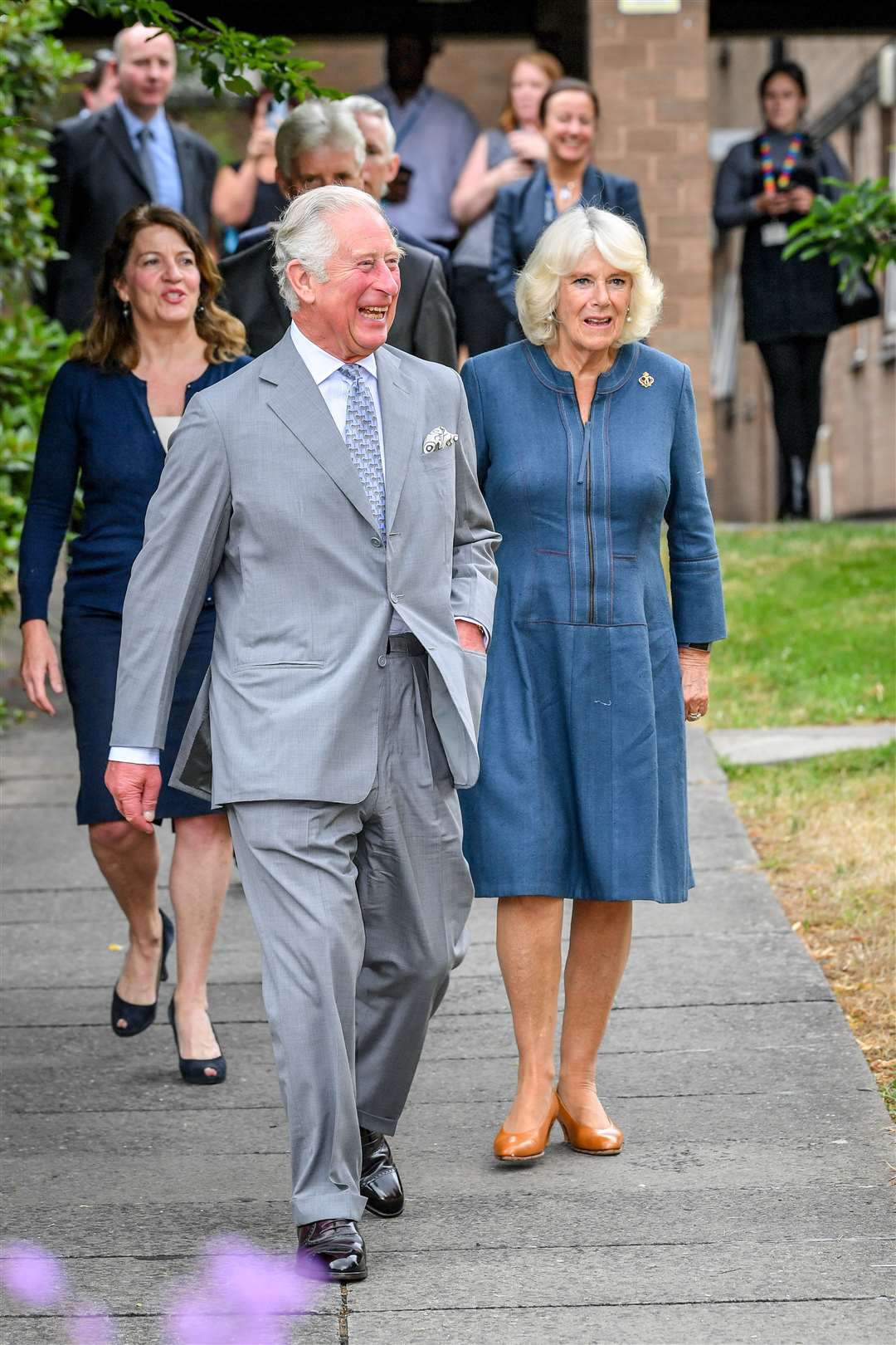 The Prince of Wales and the Duchess of Cornwall arrive at Gloucestershire Royal Hospital (Ben Birchall/PA)