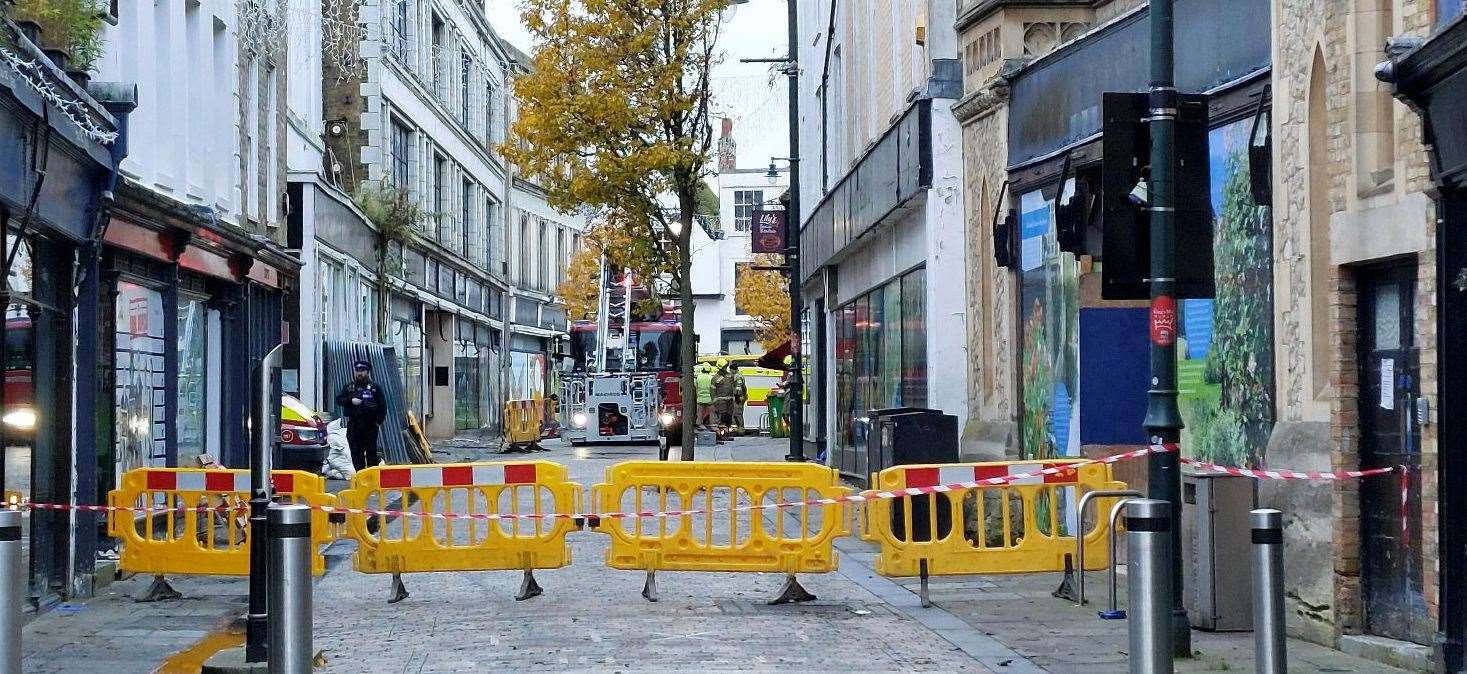 The blaze engulfed the abandoned Debenhams store off Canterbury High Street