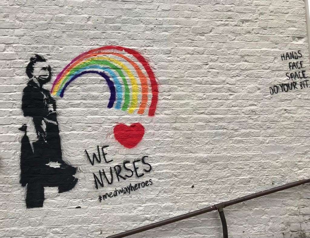 Julia's nod to the NHS nurses at Bowen Moto in Chatham. Picture: Julia Scanlon