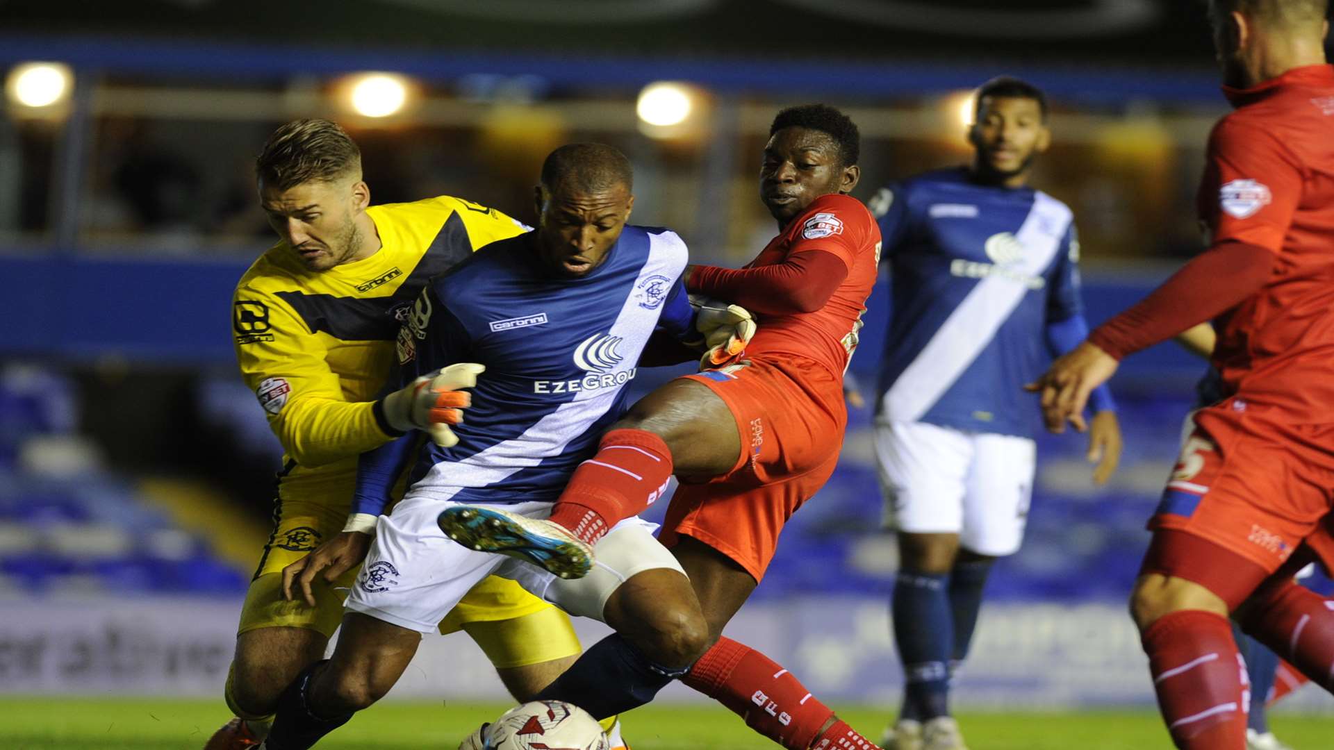 Jermaine McGlashan in League Cup action at Birmingham last month. The winger is yet to start a League 1 game this term Picture: Barry Goodwin