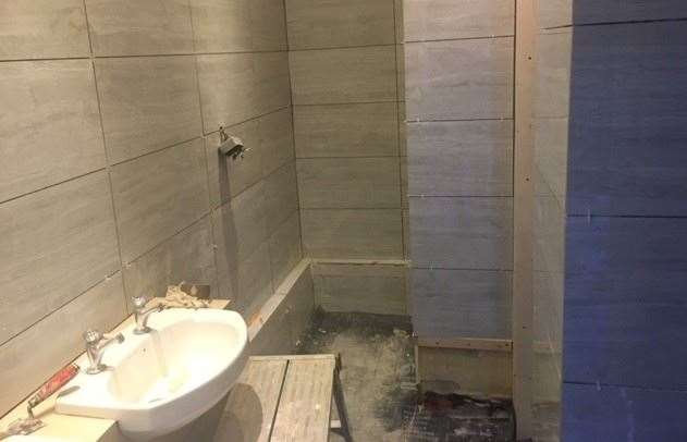 The tiling is progressing but the ladies toilet is still a long way from being finished. In the meantime they need to use the disabled toilet