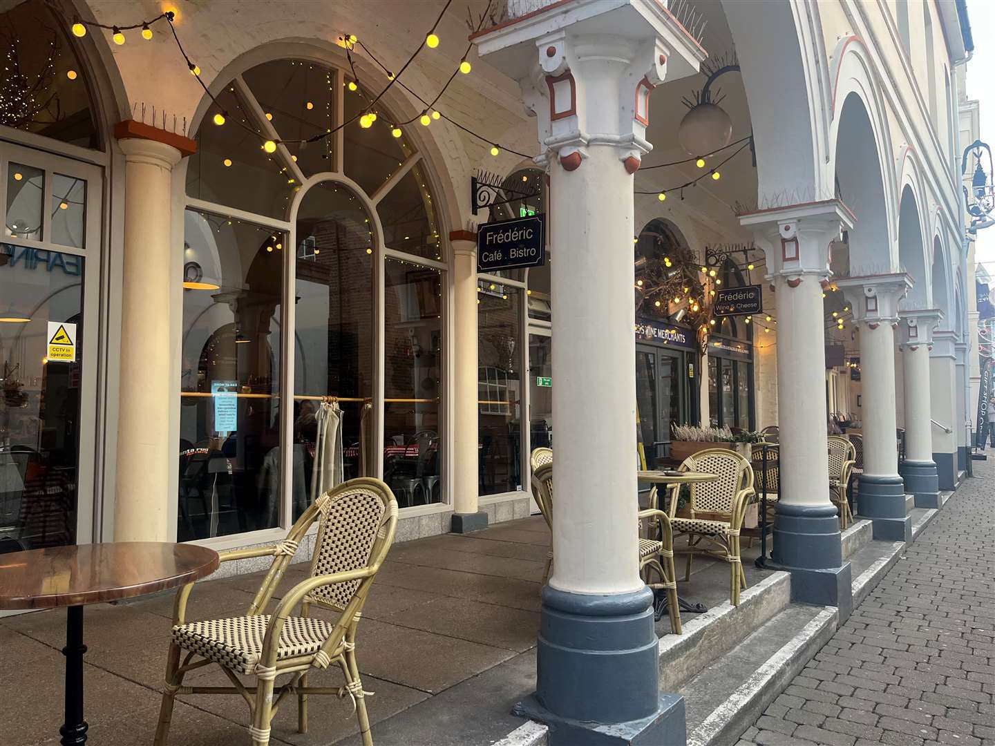 The Frédéric Bistro and wine shop in Market Buildings