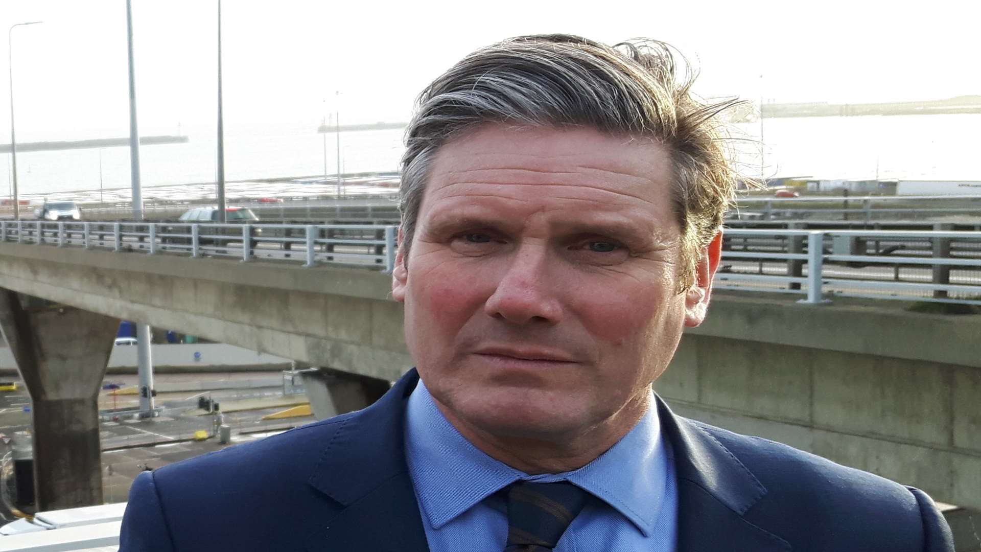 Keir Starmer outside Dover Eastern Docks in January