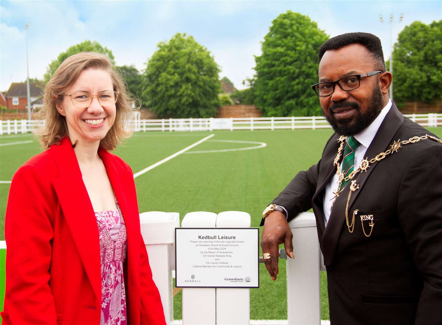 Cllr Lauren Sullivan and the Mayor of Gravesham Cllr Daniel Adewale King at the new facilities in Northfleet. Picture: Courtney Charlton